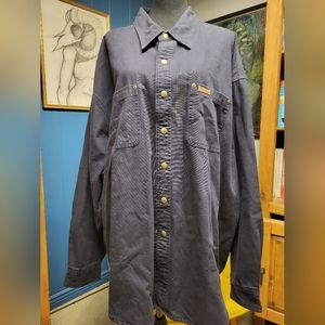 Carhartt Heavy Shirt With Snap Buttons & Flannel Lining Size 3X